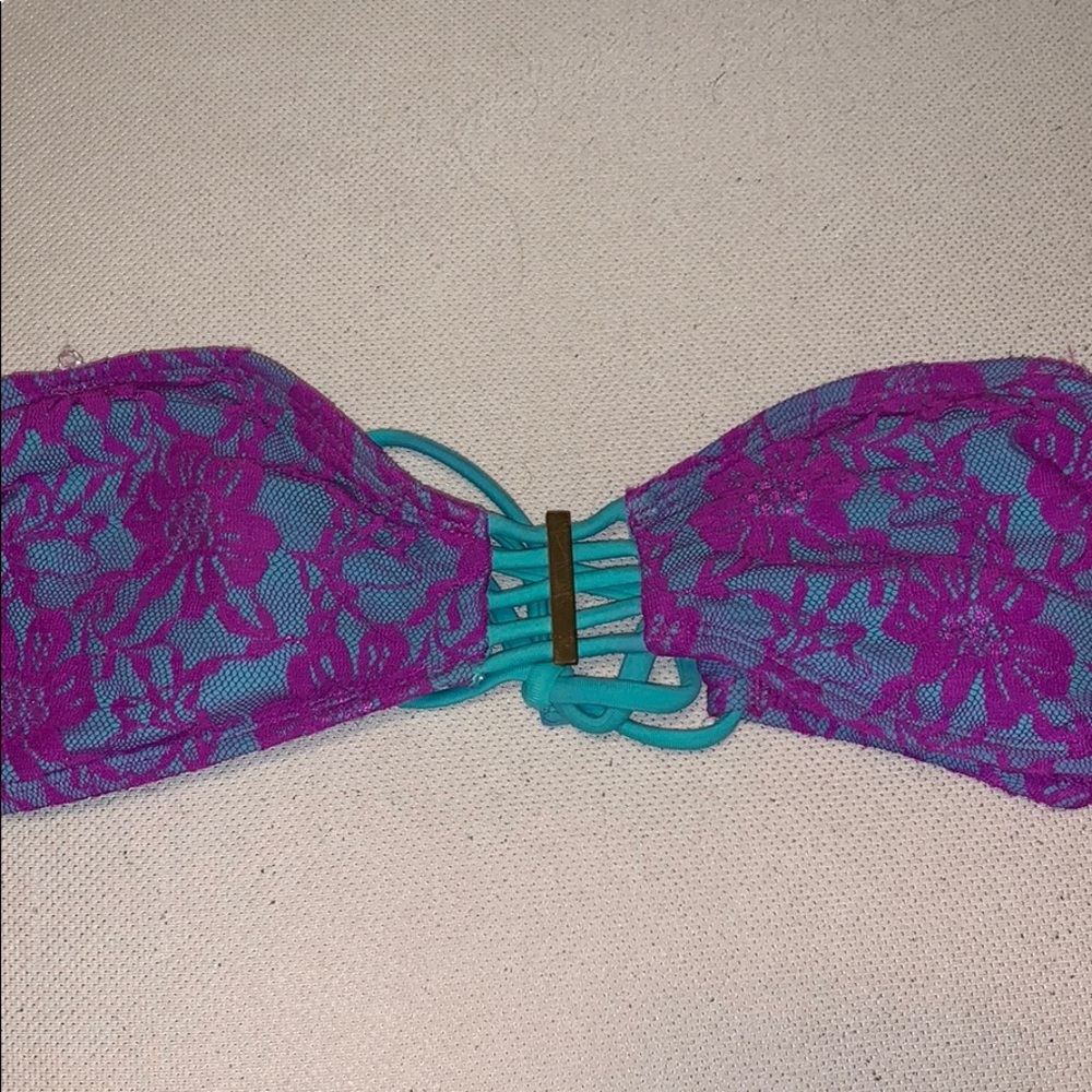 Lace bandeau swimsuit top